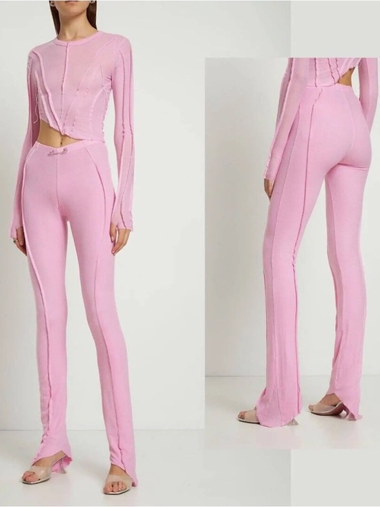 SAMI MIRO VINTAGE Pants - Sami Miro Vintage Pink Asymmetrical Top + Pants Set